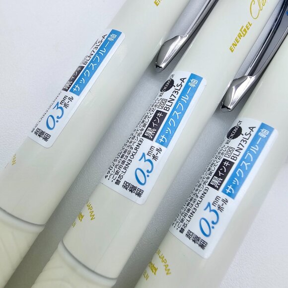 Pentel Energel Clena - 0.3 | Sax Blue Stripe Body + Black Ink | Lot of 3 - NEW - Picture 8 of 9